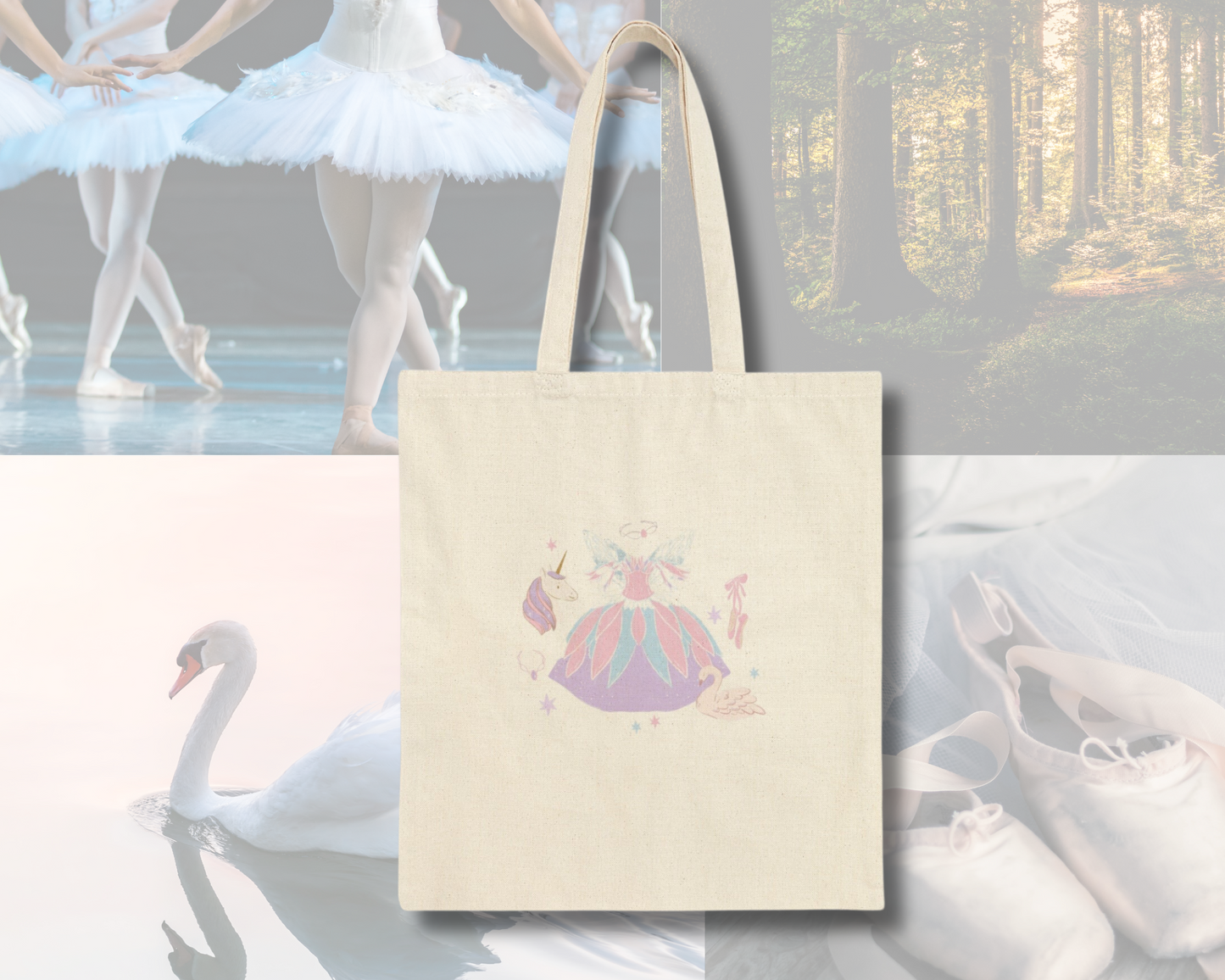 Swan Lake Canvas Tote