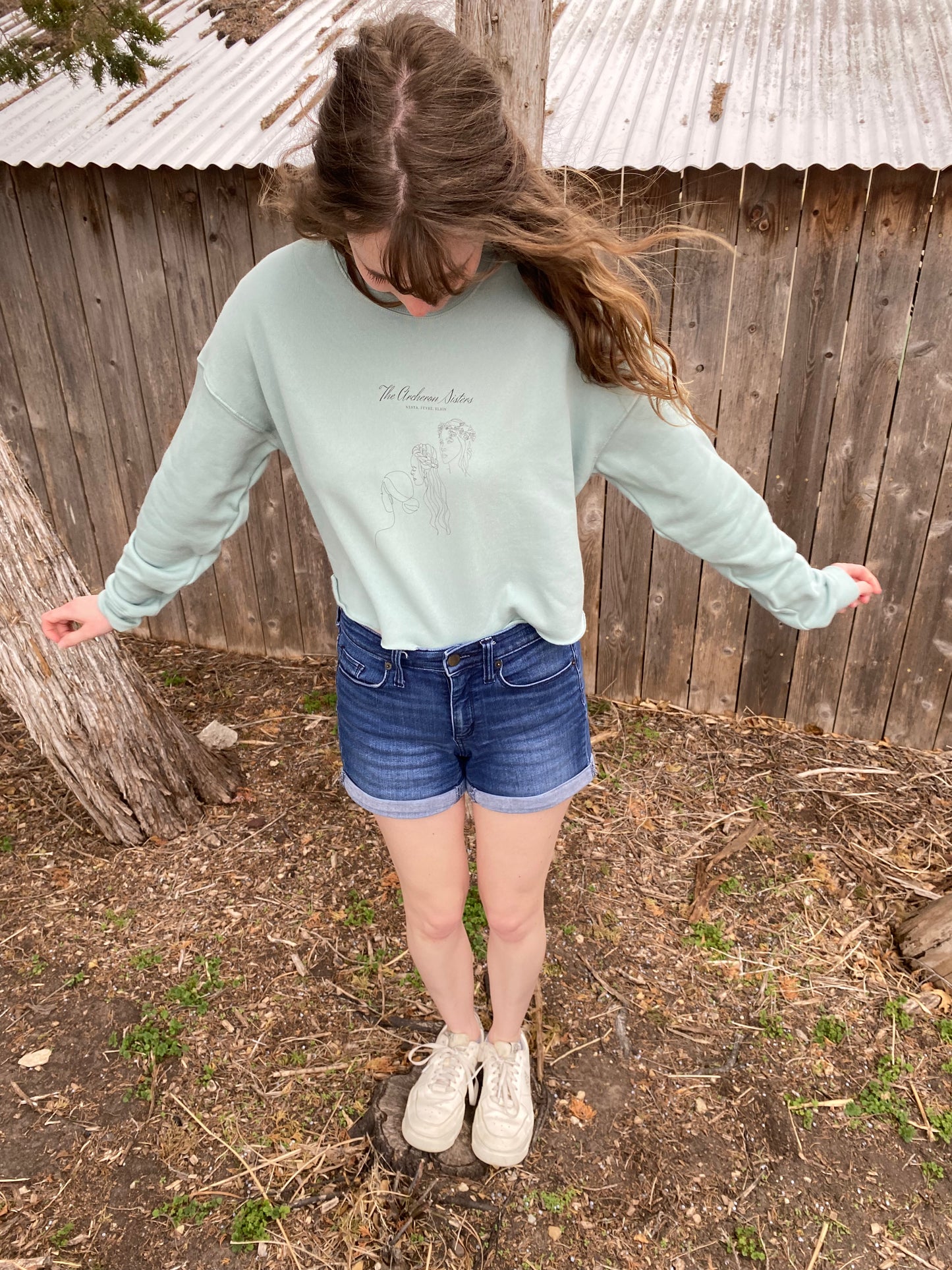 Archeron Sisters Crop Sweatshirt