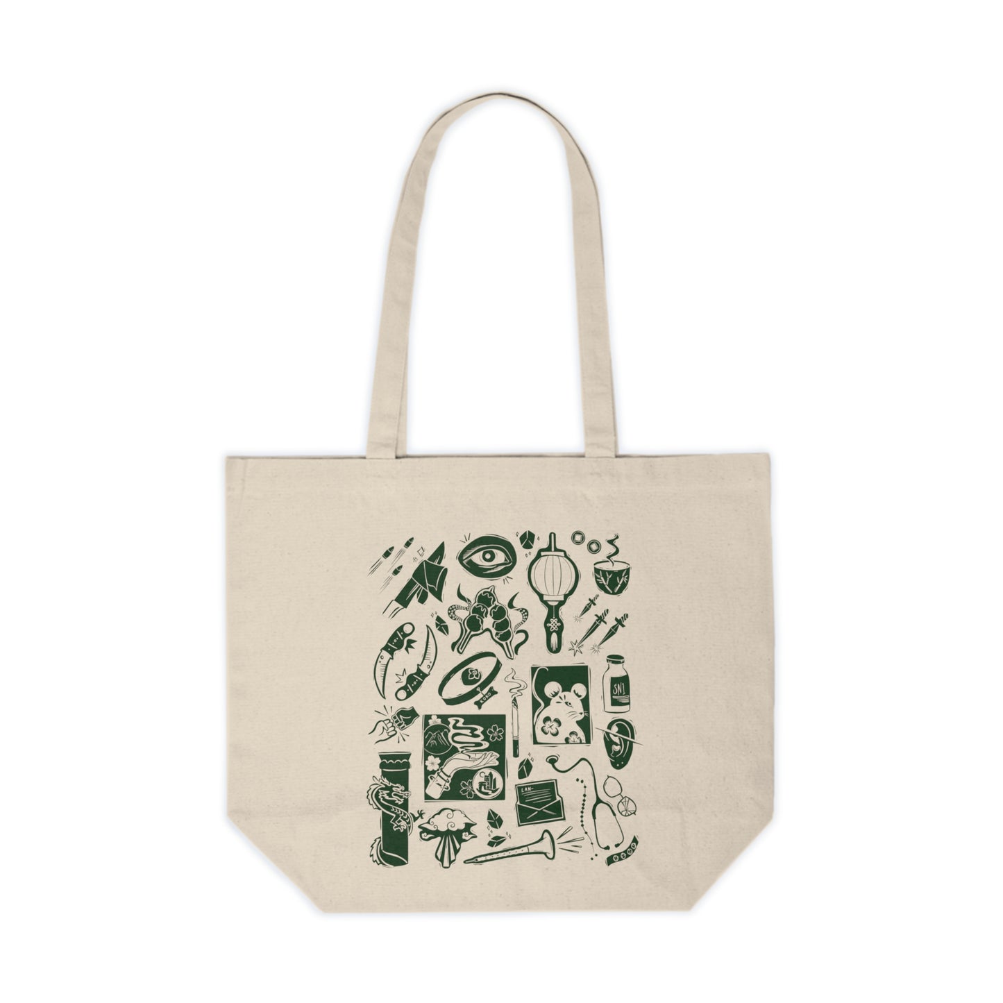 Green Bone Stamps Tote (OUT OF STOCK)